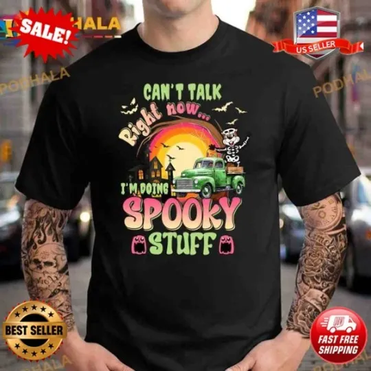 Buc-ees Can’t Talk Right Now I’m Doing Spooky Stuff Funny Halloween Shirt S-5XL