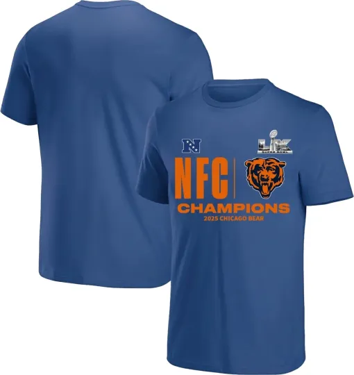 Discover Bear 2025 N.F.C Conference Champions Super LX Royal T-Shirt S-5XL