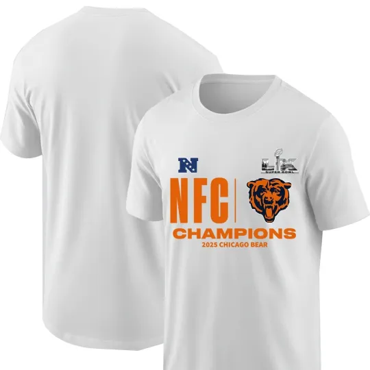 Discover Bear 2025 N.F.C Conference Champions Super LX White T-Shirt S-5XL
