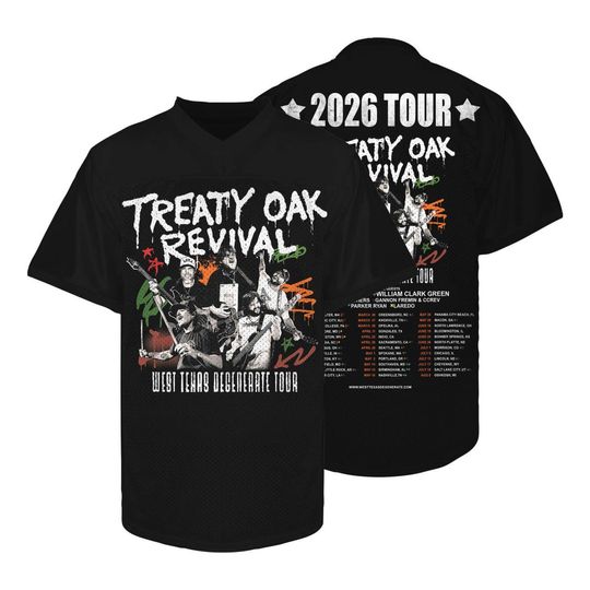 Discover Treaty Oak Revival 2026 Tour Football Jersey Unisex Vintage Music Sport Shirt