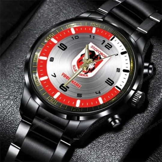 Discover St. George Illawarra Dragons Custom Name Steel Watch