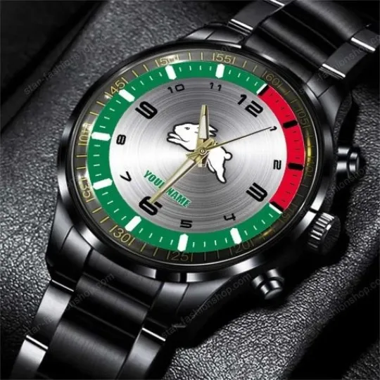 Discover South Sydney Rabbitohs Custom Name Steel Watch