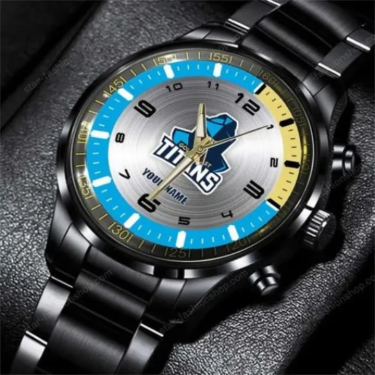 Discover Gold Coast Titans Custom Name Steel Watch