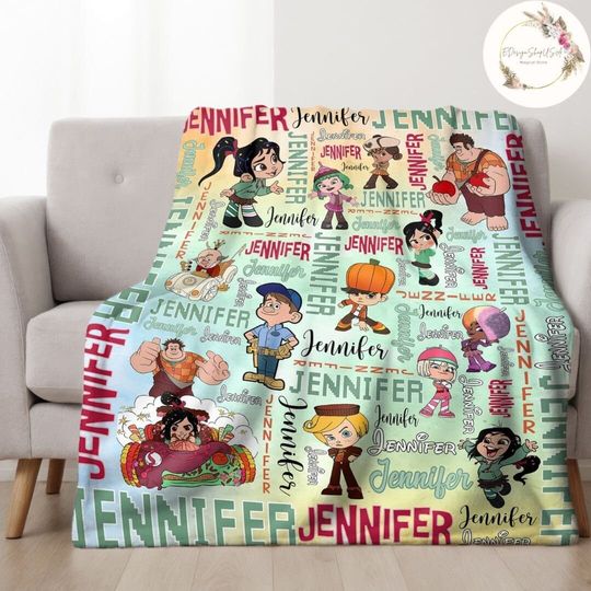 Discover Personalized Disney Wreck It Ralph Blanket, Custom Name Vanellope Birthday Girl Blanket, Disney Family Ralph Birthday Boy Gifts