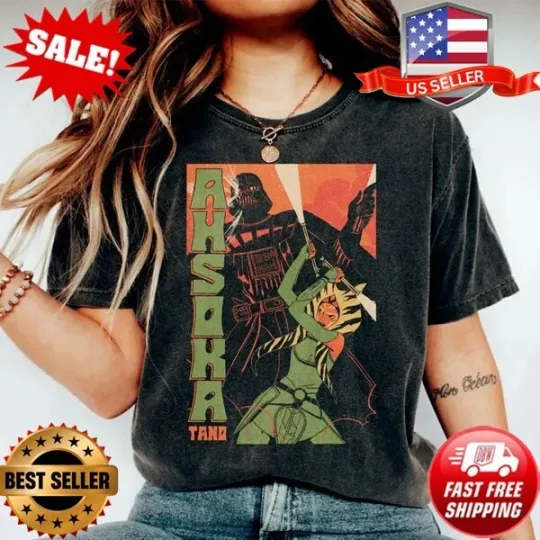 Retro Star Wars Ahsoka Tano Silhouette Shirt – Vintage Clone Wars Tee, Galaxy's