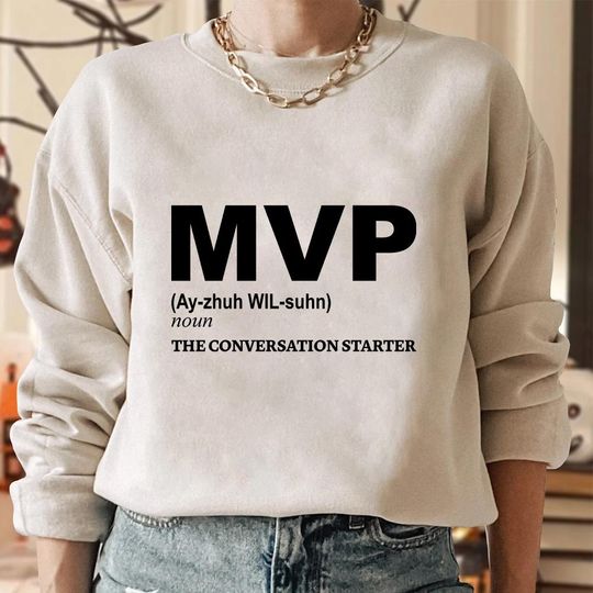 Discover MVP Funny Conversation Starter Shirt,Trending Unisex Tee Shirt,Unique Shirt Gift,Unique Typography Sports Fan Sweatshirt,Basketball Hoodie