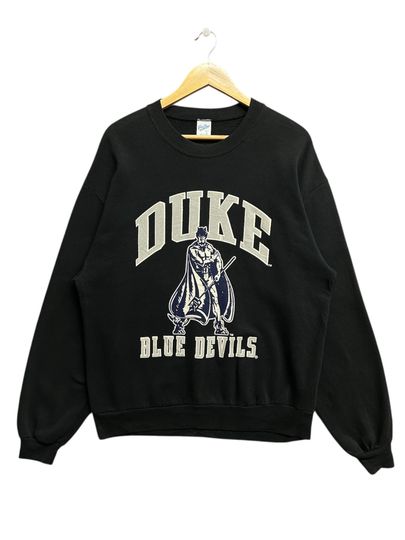 Discover VINTAGE 90s NBA DUKE printed spellout logo crewneck sweatshirt Black