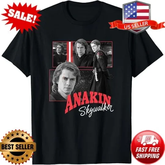 Discover Star Wars Anakin Skywalker Vintage Poster Sky Guy Logo T-Shirt