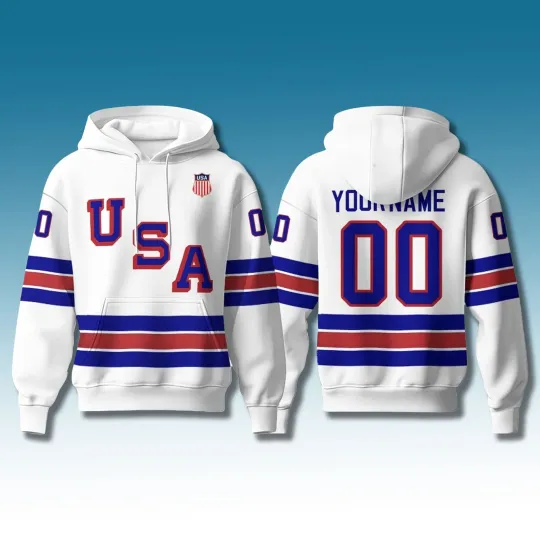 Team USA Hockey Olympic 2026 Hoodie All Over Print
