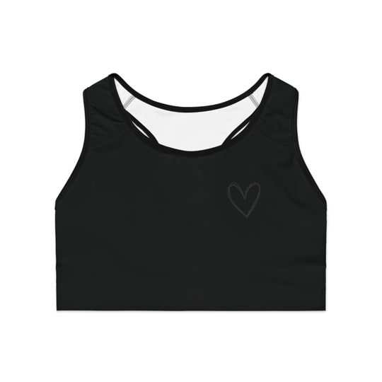 Discover Women Racerback Sports Bras | Women Workout Sports Bra | Cute Heart Print Activewear Top