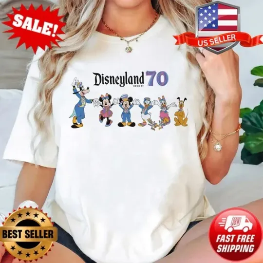 Discover Retro Disneyland 70th Anniversary 1955-2025 Shirt, 70 Years Of Magic Shirt S-5XL