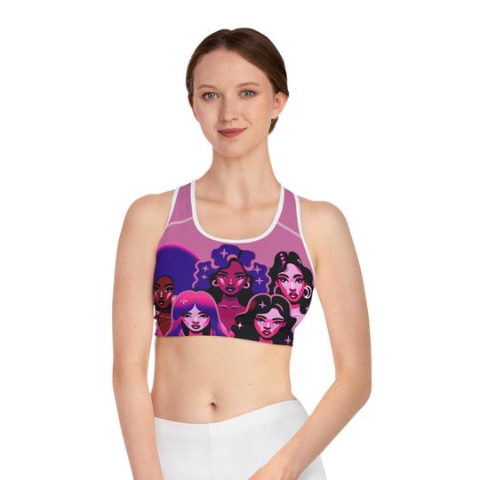 Vibrant Women Empowerment Sports Bra, Workout Top, Fitness Apparel, Activewear