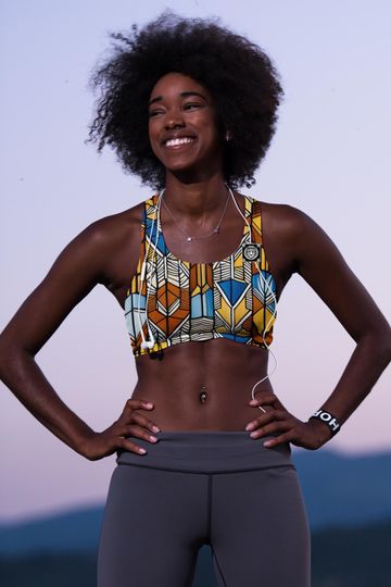 Discover Lioness Pride 5: African Inspired Kente Cloth Sports Bra