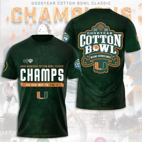 Miami Hurricane Football 2026 National Championship 3D Shirt S-5XL Style5