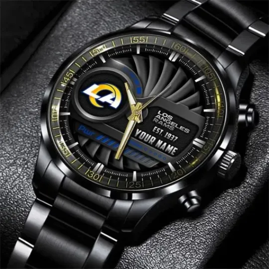 Discover Personalized Los Angeles Football Team Ramss  Black Stainless Steel Watch