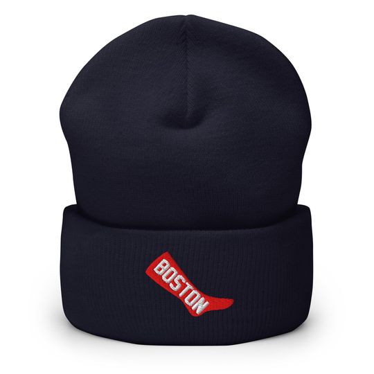 Discover Boston Minimalist Embroidered Cuffed Beanie