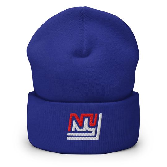 Discover New York II Embroidered Cuffed Knitted Beanie American Football Hat