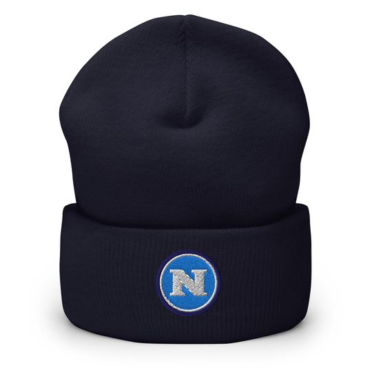 Napoli Embroidered Cuffed Knitted Beanie Soccer Hat