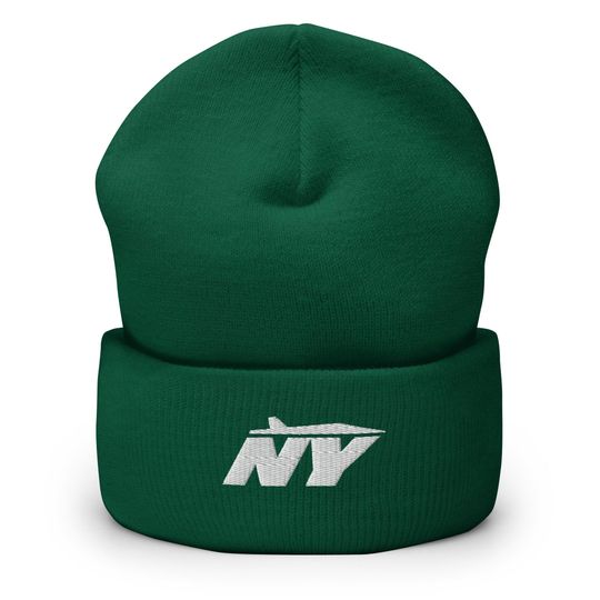 Discover New York Minimalist Embroidered Cuffed Beanie American Football Hat