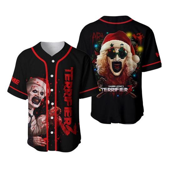 Personalized Terrifier Movie Baseball Jersey for Kids and Youth Horror Fan Apparel