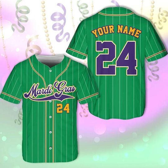 Discover Custom Mardi Gras Baseball Jersey, Personalized Baseball Jersey