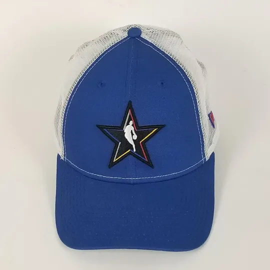 NBA All Star Hat Cap Snap Back Blue White Basketball Trucker Mesh New Era Mens