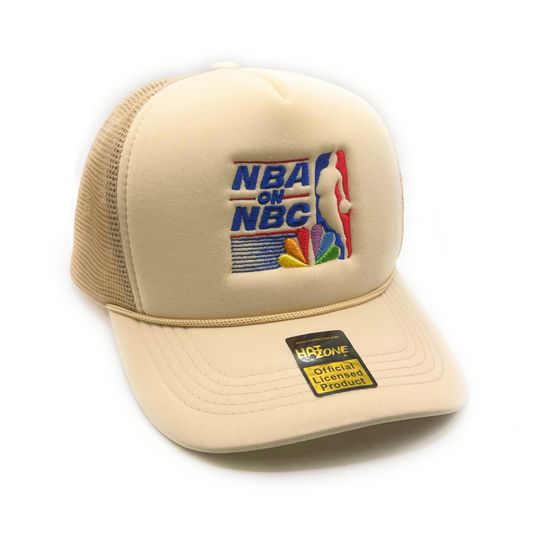 Retro Basketball 90s Mesh Trucker Snapback (Khaki)