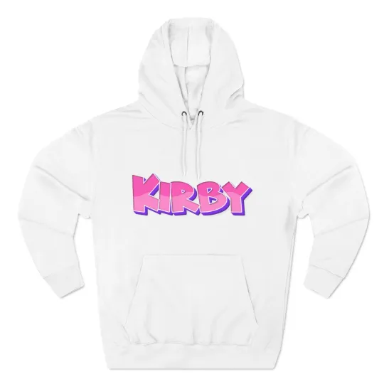Kirby Three-Panel Fleece Hoodie, Cozy Gaming Character Sweatshirt
