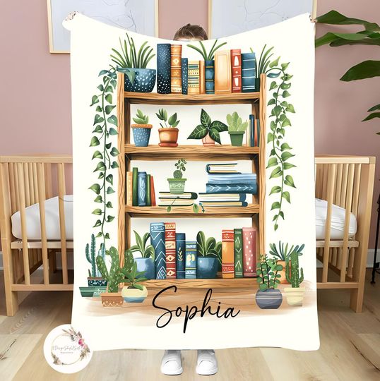 Personalized Book Lover Blanket, Gift For Bookworm Book Club, Reading Lover Blanket, Gift For Reader Librarian Teacher, Gift For Daughter