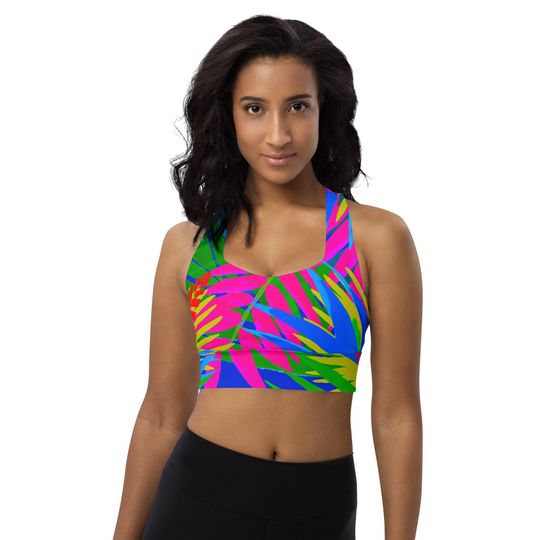 Tropical Jungle Longline Sports Bra