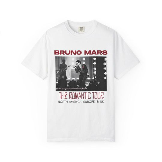 Discover Bruno Mars Romantic Tour 2026 T-shirt | Concert Tee