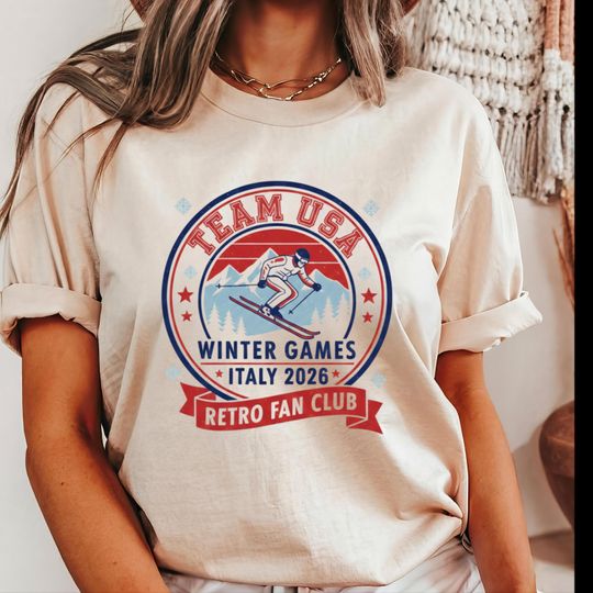 Discover Winter Games 2026 Retro Fan Club, USA pride support Tshirt