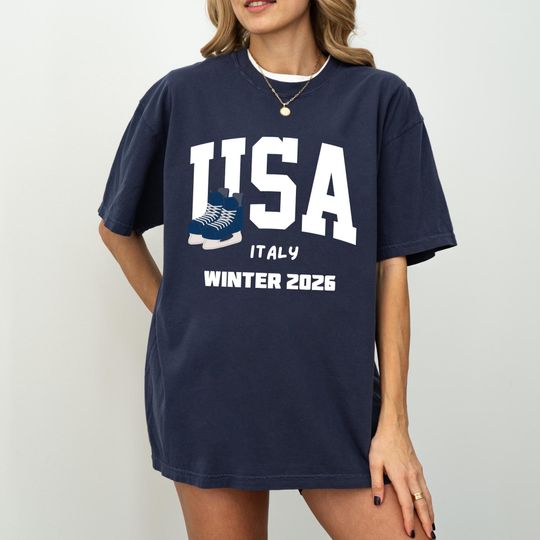 Discover USA Winter 2026, USA Winter Sports Shirt, Italy Winter Sports Crewneck, Ice Hockey Lover