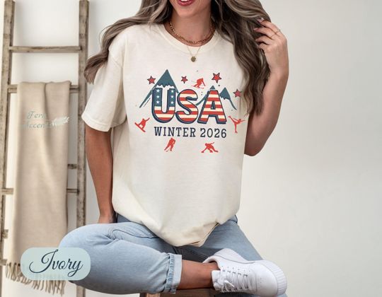 Discover Winter 2026 USA Sports Shirt - Skiing, Snowboarding Tee, Ice Hockey t-shirt, Figure Skating Fan Jersey