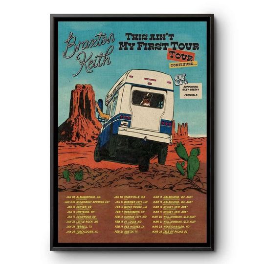 Brantley Keith Tour 2026 Country Concert Poster Vertical Wall Art