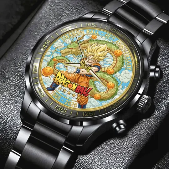 Dragon Ball 40th Anniversary Black Stainless Steel Watch