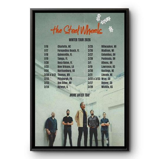 Discover The Steel Wheels Winter Tour 2026 Poster Americana Band Vertical Print