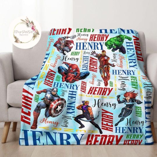 Discover Personalized Disney Superheroes Blanket, Marvel Avengers Blanket, Spiderman Blanket, Superhero Birthday Boy, Birthday Girl Gifts