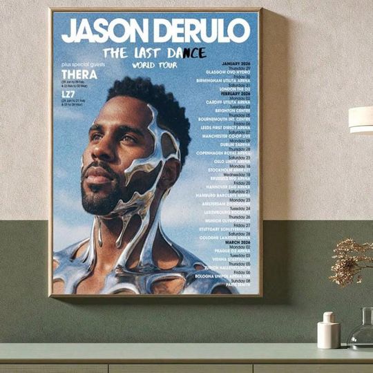 Discover Jason Derulo The Last Dance World Tour 2026 Poster | No Framed