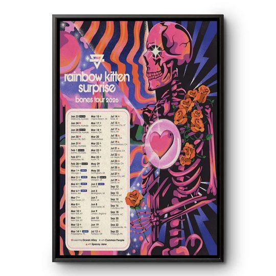 Discover Rainbow Kitten Surprise Bones 2026 Tour Poster