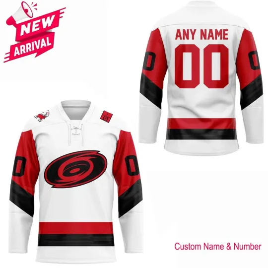 Discover Personalized Name & Number Caroliinna Hurricanes White Design Lace Jersey