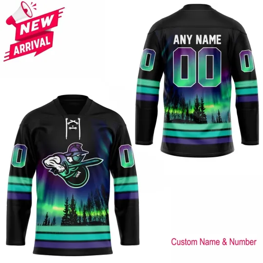 Discover Personalized Name & Number Atlanntta Gladiators Northern Lights Neck Lace Jersey