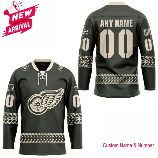 Personalized Name & Number Detroit Reeed  W Military Appreciation Lace Jersey