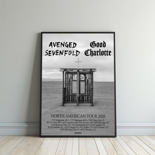 Discover Avenged Sevenfold X Good Charlotte North American Tour 2026 Vertical Poster