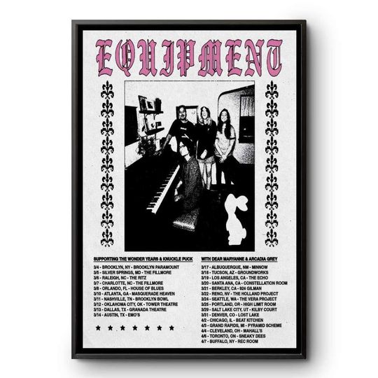Discover Equipment 2026 Tour Poster Emo Indie Concert Music Wall Art