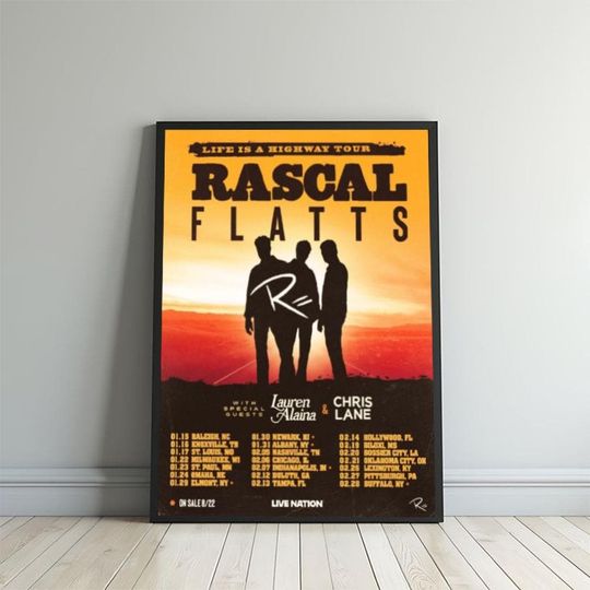 Discover Rascal Flatts 2026 Life Is a Highway Tour Poster