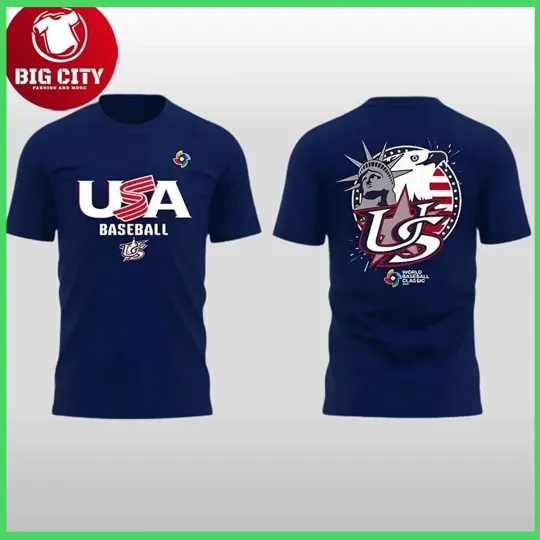Discover USA Baseball 2026 World Baseball Classic Two Sided T Shirt