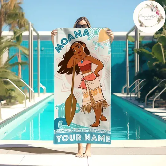 Discover Personalized Disney Moana Beach Towel, Disney Princess Moana Maui Pua Hei Hei Birthday Towel Bath Pool Summer Beach Trip, Disney Girl Trip