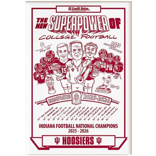Discover Indiana Hoosiers 2025 2026 National Champions Vertical Poster