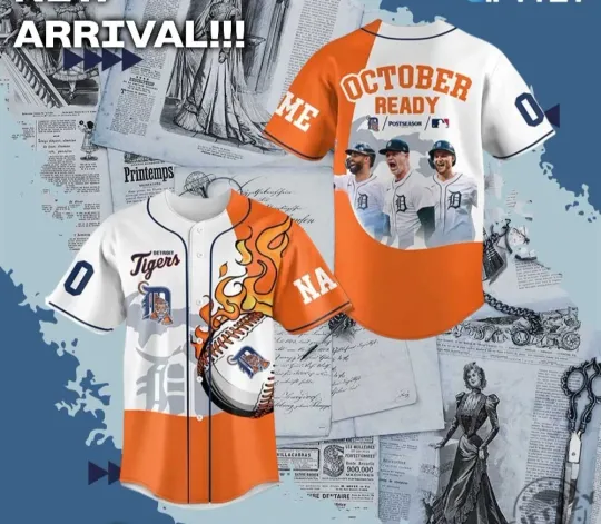 Discover Personalized D. Tigers October Ready Giveaway Jersey - All Size